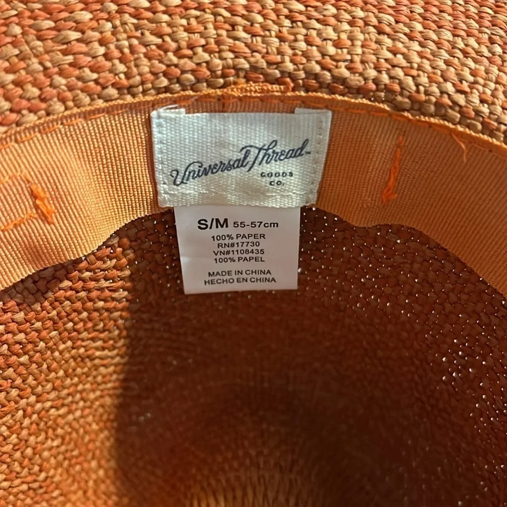 UNIVERSAL THREAD GOOD CO. WOMAN'S COWBOY ORANGE STRIPED HAT NWT